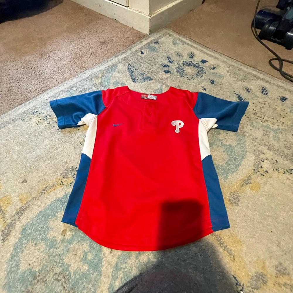 Nike Kids Red and Blue Jersey